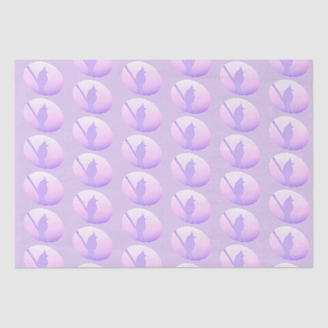 Pink Purple Nature Peaceful Animal Bird Silhouette Tissue Paper (Front)