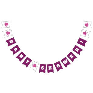 Pink Purple Octopus Baby Shower Bunting Flags