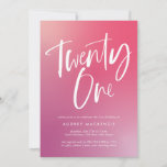 Pink Purple Ombre Calligraphy 21st Birthday Invitation<br><div class="desc">Pink Purple Ombre Calligraphy 21st Birthday features modern calligraphy on a bright and colourful gradient background.</div>