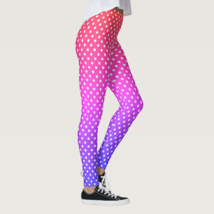 Pink Purple ombre dots modern stylish pattern Leggings