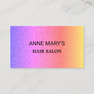 Pink Purple Ombre Glitter Hair Salon Hairdresser Business Card