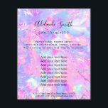pink purple opal stone FAUX holograph  Flyer<br><div class="desc">beauty salon professional makeup artist flyer</div>