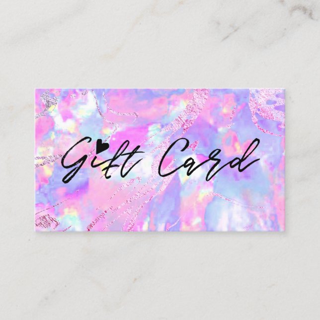pink purple opal texture gift certificate (Front)