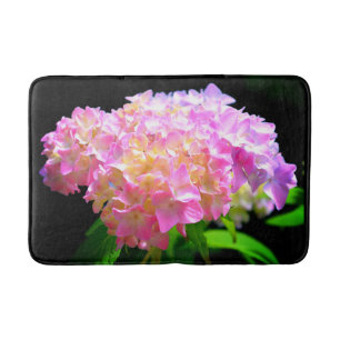 Pink purple orange hydrangeas bath mat