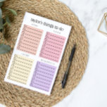 Pink Purple Organised Things to Do Post-it Notes<br><div class="desc">Post-it notepads,  personalised with your name,  for to do lists and daily organising with four categories: asap,  soon,  later,  whenever. Pink,  peach,  yellow,  purple. A practical,  clean look.</div>