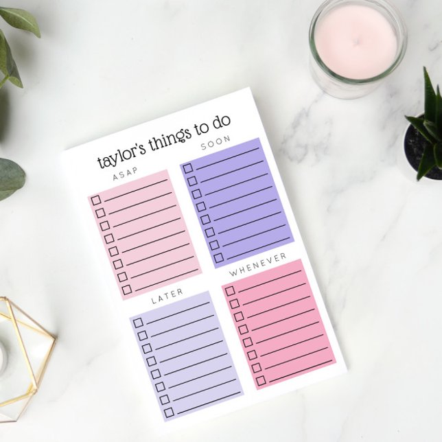 Pink Purple Organised Things to Do  Post-it Notes (Creator Uploaded)