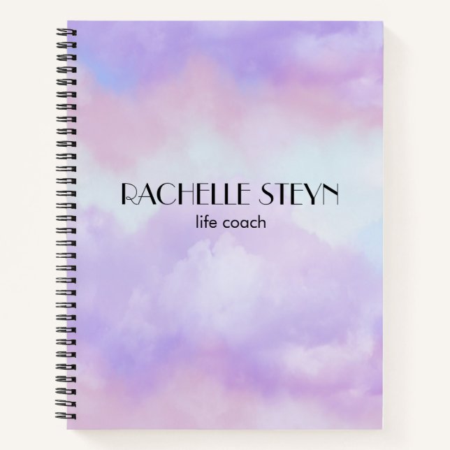 Pink & purple pastel fluffy clouds notebook (Front)