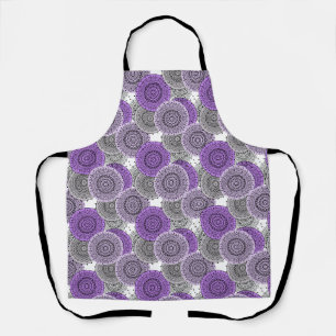 Pink purple pattern arabic mandala oriental style apron