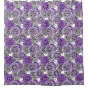 Pink purple pattern arabic mandala oriental style shower curtain