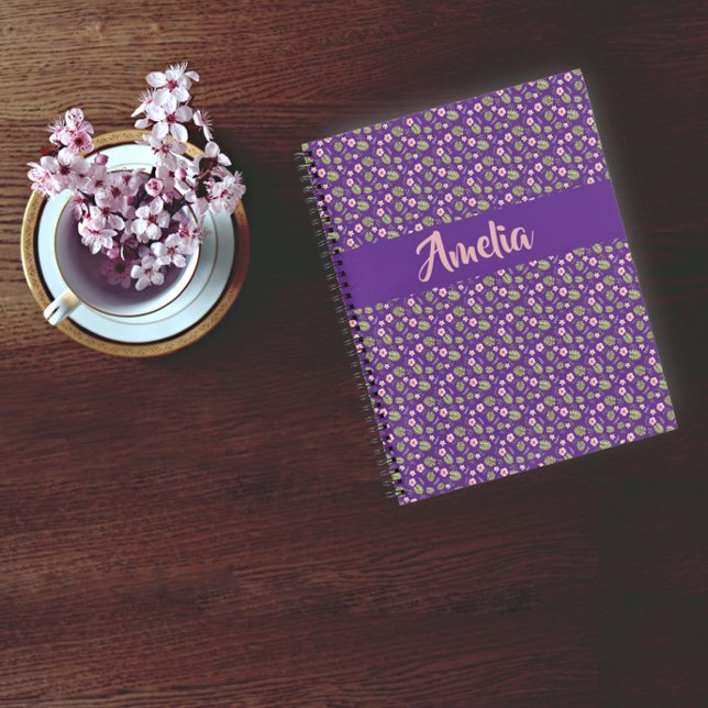 Pink purple pattern watercolor flower notebook (Creator Uploaded)