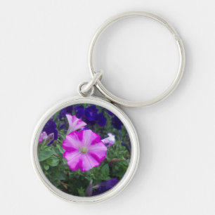 Pink & Purple Petunias Key Ring