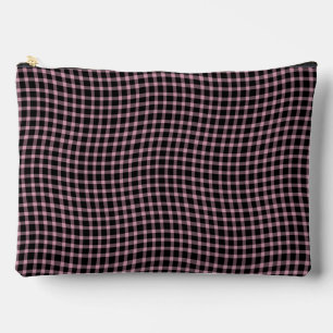 Pink Purple Plaid Checker Seamless Pattern Large Accessory Pouch