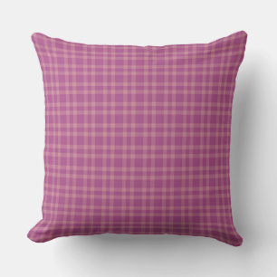 Pink Purple Plaid Pattern Cushion