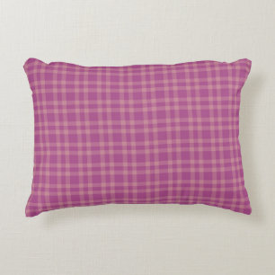 Pink Purple Plaid Pattern Decorative Cushion
