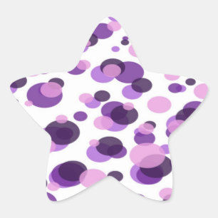 Pink Purple Polka Dot Star Sticker