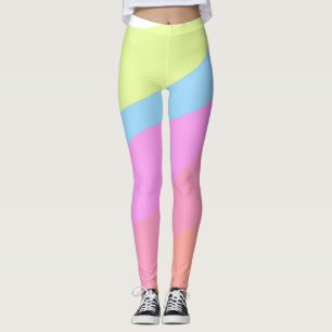 Pink purple rainbow multicolored pride month strip leggings