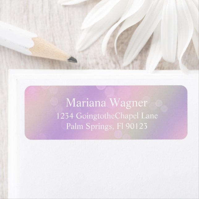 Pink Purple Rainbow Return Address Label (Insitu)