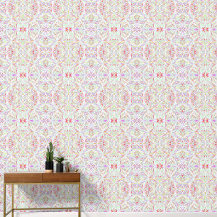 Pink Purple Red Green Elegant Geometric Pattern Wallpaper