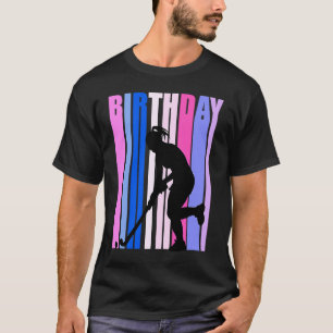Pink Purple Retro Daughter Hockey Season Birthday T-Shirt