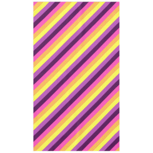Pink Purple Retro Stripes Large Tablecloth