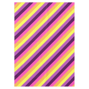 Pink Purple Retro Stripes Medium Tablecloth