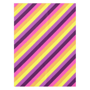 Pink Purple Retro Stripes Small Tablecloth