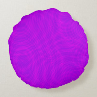 Pink & Purple Ripple Moiré Round Cushion