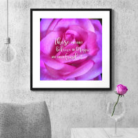 Pink Purple Rose Photo Believe in Magic Quote