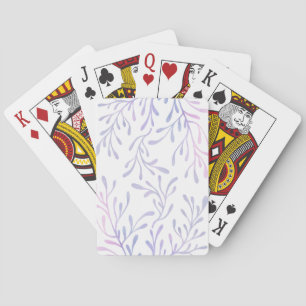 Pink Purple Seaweed Mermaid 1st Birthday Playing Cards