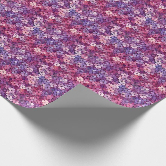 Pink & Purple Small Flowers Wrapping Paper (Corner)