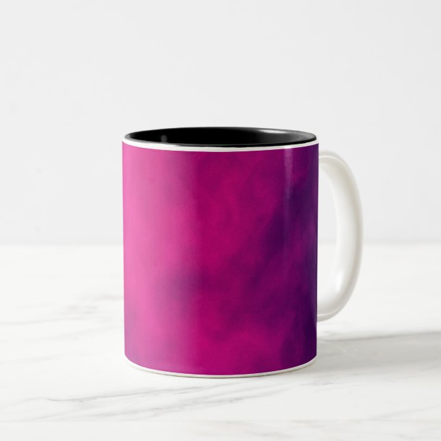 Pink & Purple Smoke Coffee Mug – Customisable (Front Right)
