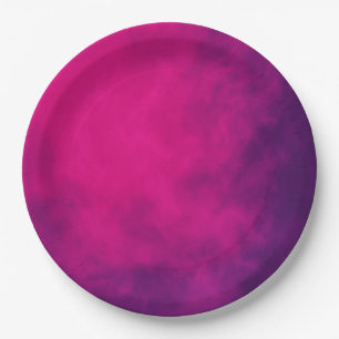 Pink & Purple Smoke Paper Plate – Customisable