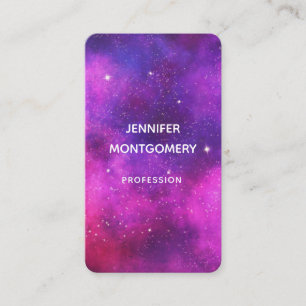 Pink & Purple Space & Stars Faux Galaxy Business Card