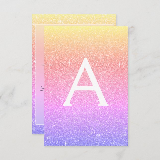 Pink Purple Sparkle Glitter 40th Birthday Party Invitation (Front/Back)