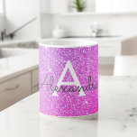 Pink Purple Sparkle Glitter Monogram Name Initial Coffee Mug<br><div class="desc">Pastel Pink and Purple Ombre Sparkle Glitter Monogram Name and Initial Coffee Mug. The mug makes the perfect gift for someone who loves modern and elegant gold.</div>