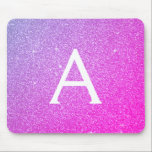 Pink Purple Sparkle Glitter Monogram Name Mousepad<br><div class="desc">Pink and Purple Ombre Sparkle Glitter Monogram Name Monogram Mousepad. This Mousepad can be customised to include your first name.</div>