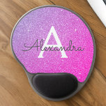 Pink Purple Sparkle Glitter Monogram Name Mousepad<br><div class="desc">Pink and Purple Ombre Sparkle Glitter Monogram Name Monogram Mousepad. This Mousepad can be customised to include your first name. Please contact the designer for customised matching items.</div>