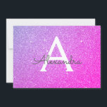 Pink Purple Sparkle Glitter Sweet 16 Save the Date<br><div class="desc">Pink  - Purple Ombre Sparkle Glitter Sweet Sixteen Monogram Name and Initial Birthday Party Save the Date Invitation. This invitation is perfect for thePink and Purple Sparkle Glitter Sweet 16 Birthday Party looking to celebrate in Pink and Purple.</div>