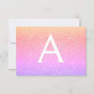 Pink Purple Sparkle Glitter Sweet 16 Save the Date