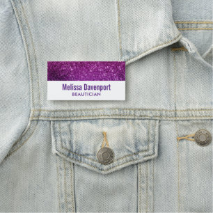 Pink & Purple Sparkling Glitter Gemstones Name Tag