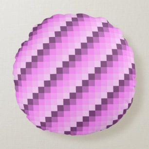 Pink & Purple Squares Round Cushion