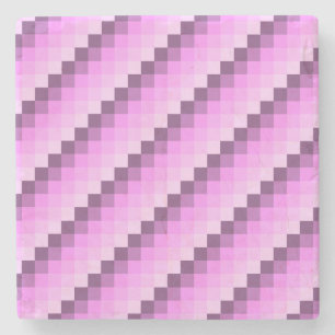 Pink & Purple Squares Stone Coaster