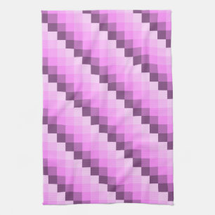 Pink & Purple Squares Tea Towel