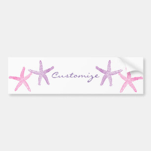 Pink Purple Starfish Thunder_Cove Bumper Sticker