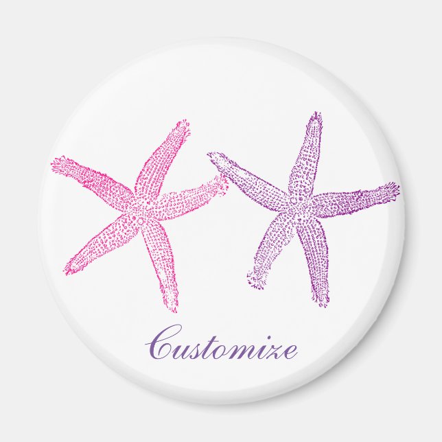 Pink Purple Starfish Thunder_Cove Magnet (Front)