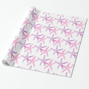 Pink Purple Starfish Thunder_Cove Wrapping Paper