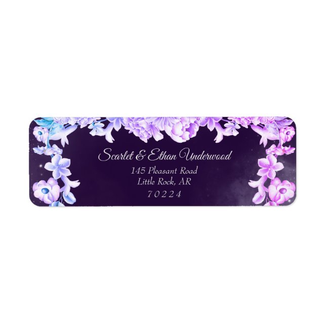 Pink & Purple Starry Night Sky Return Address Label (Front)