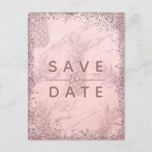 Pink Purple Starry Sky Cosmic Galaxy Save the Date Announcement Postcard (Front)
