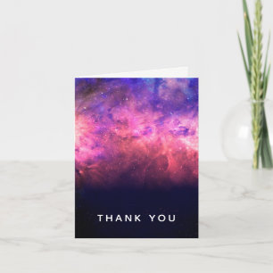 Pink Purple Starry Sky Cosmic Galaxy Sky Thank You Card