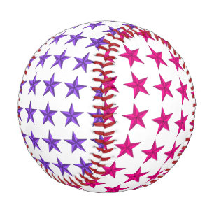 Pink Purple Stars Baseball